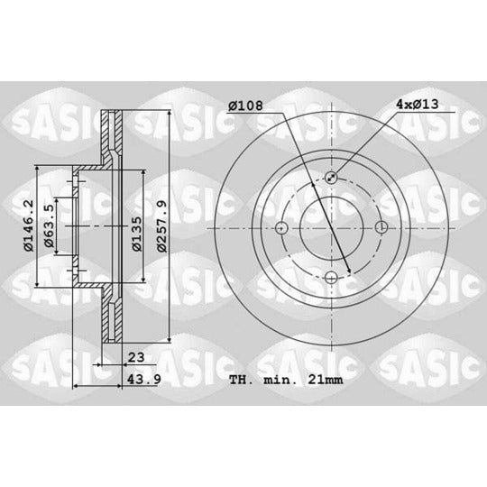 Sasic Brake Disc to suit Ford