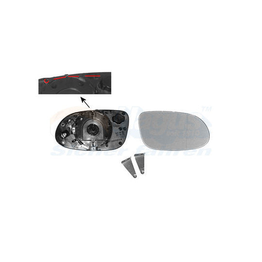 Van Wezel Mirror Glass, outside mirror to suit Mercedes-Benz