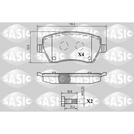 Sasic Brake Pad Set, disc brake to suit Mercedes-Benz, Nissan, Renault