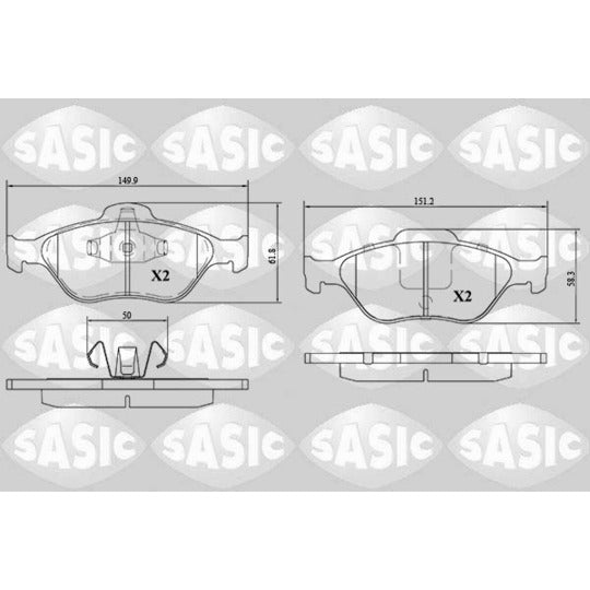 Sasic Brake Pad Set, disc brake to suit Ford, Mazda