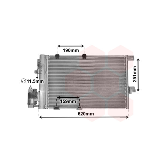 Van Wezel 37005251 Condenser, air conditioning to suit Opel