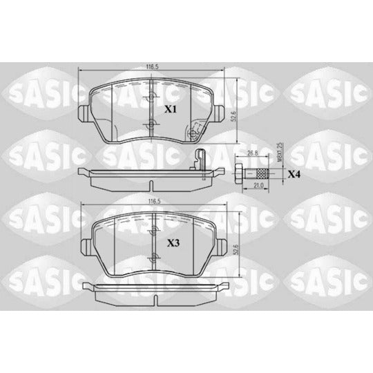 Sasic Brake Pad Set, disc brake to suit Suzuki, Opel