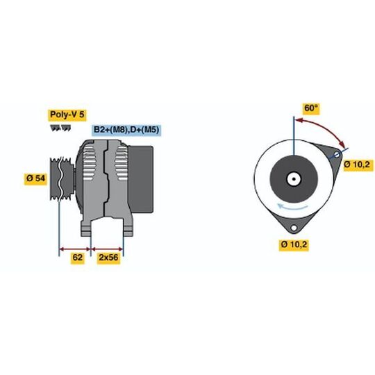 Bosch Alternator to suit Opel, Vauxhall