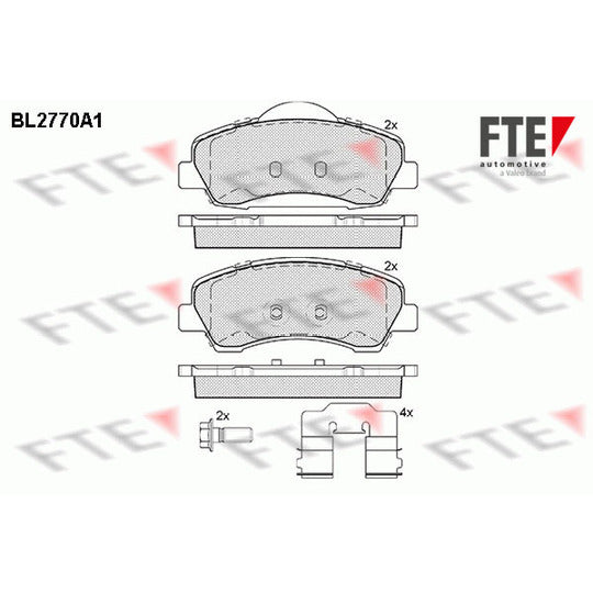 Fte Brake Pad Set, disc brake to suit Peugeot, Citroën