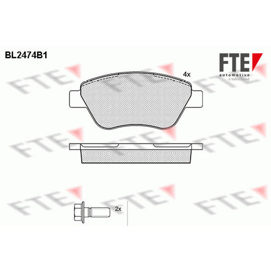 Fte Brake Pad Set, disc brake to suit Fiat, Lancia