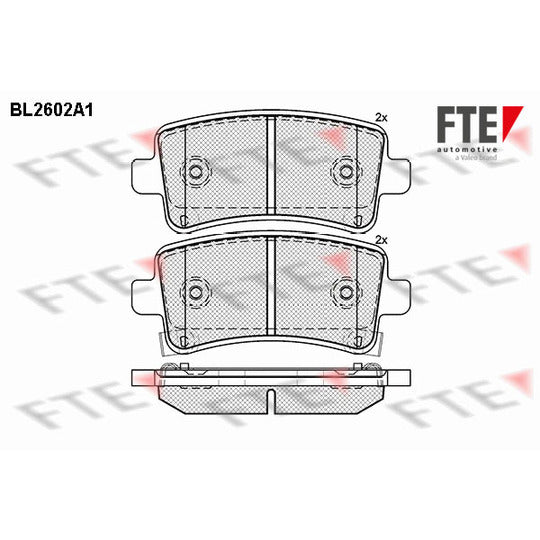 Fte Brake Pad Set, disc brake to suit Chevrolet, Opel, Vauxhall