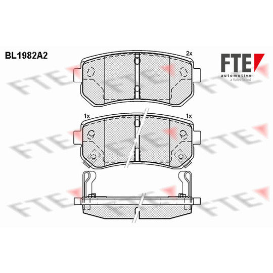Fte Brake Pad Set, disc brake to suit Hyundai, Kia