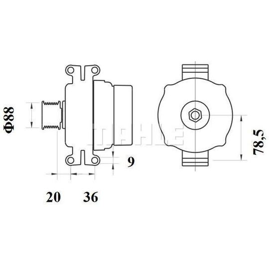 Mahle Alternator to suit Mitsubishi, Scania