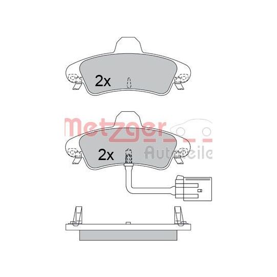 Metzger 1170491 Brake Pad Set, disc brake to suit Ford