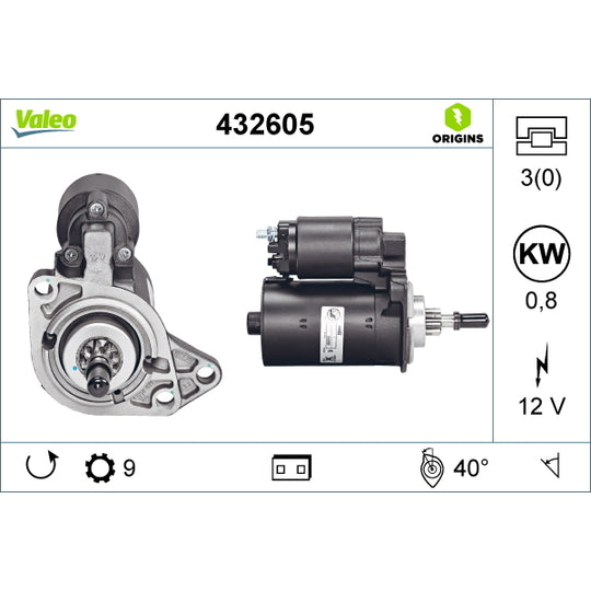Valeo Starter to suit Audi, VW, Hitachi