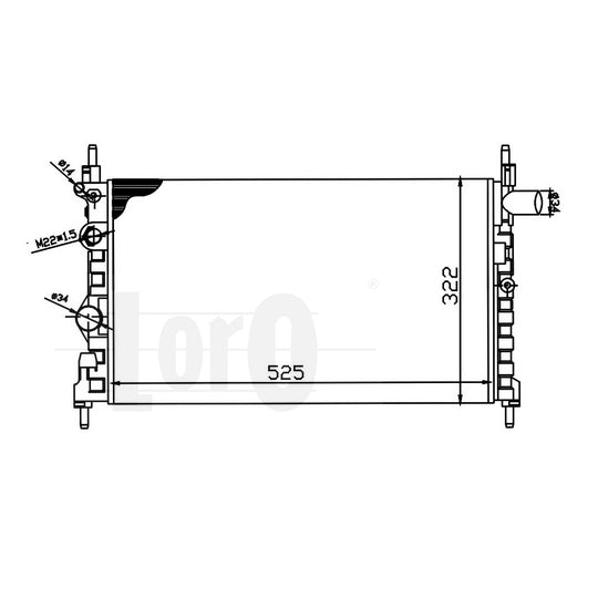 Depo Radiator, engine cooling to suit Opel, Vauxhall