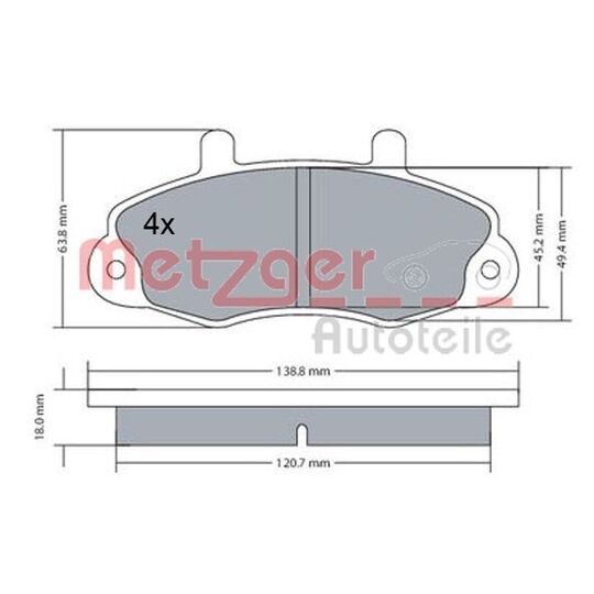 Metzger Brake Pad Set, disc brake to suit Ford