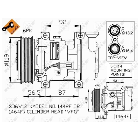 Nrf Compressor, air conditioning to suit Ford, Mazda