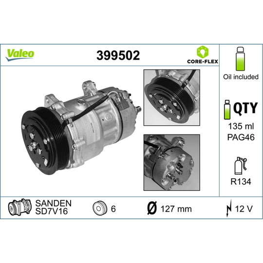 Valeo Compressor, air conditioning to suit Audi, VW
