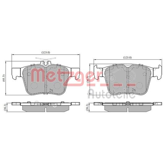 Metzger Brake Pad Set, disc brake to suit VAG