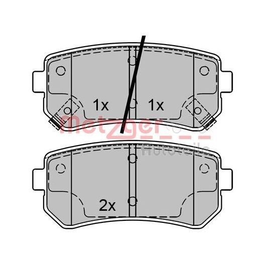 Metzger Brake Pad Set, disc brake to suit Hyundai, Kia