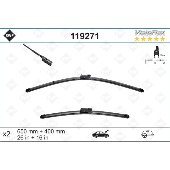 Swf Wiper Blade to suit BMW, Citroën, Seat