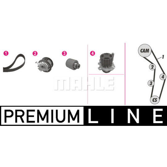 Mahle Water Pump & Timing Belt Set to suit Ford, VW, Cupra