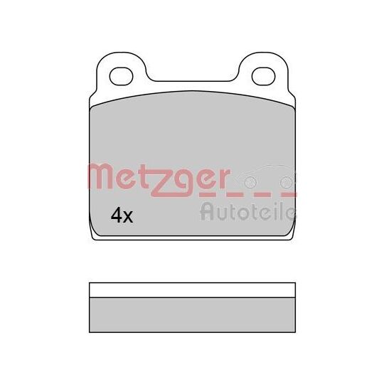 Metzger Brake Pad Set, disc brake to suit Ford, Mercedes-Benz, Fiat