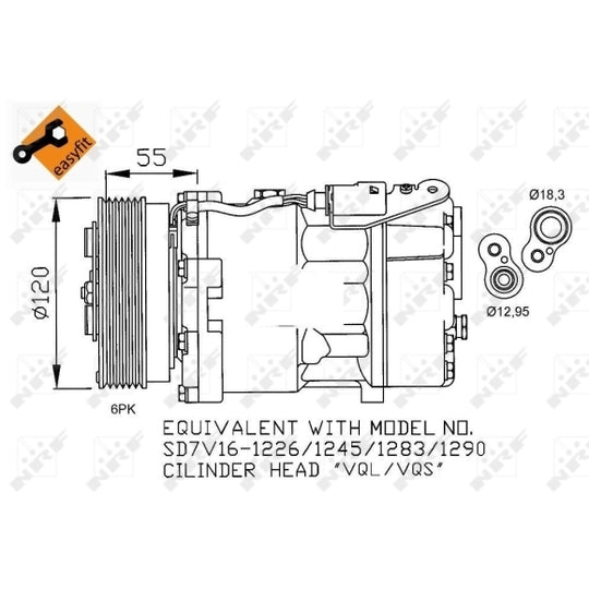 Nrf Compressor, air conditioning to suit Ford, VW, Seat