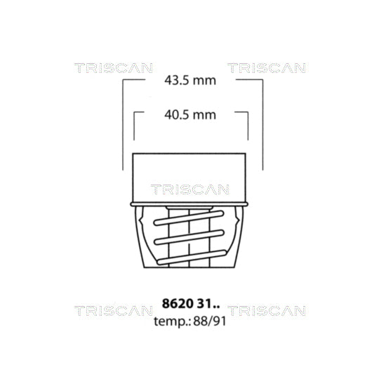Triscan Thermostat, coolant to suit Volvo