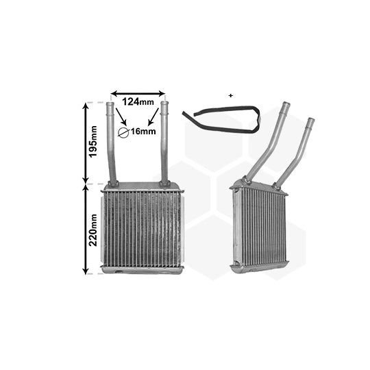 Van Wezel 37006132 Heat Exchanger, interior heating to suit Opel