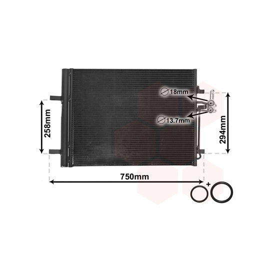 Van Wezel Condenser, air conditioning to suit Ford, Volvo