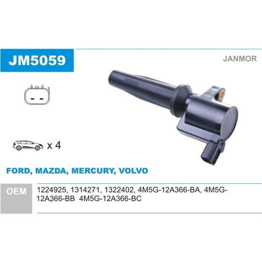 Janmor Ignition coil to suit Ford