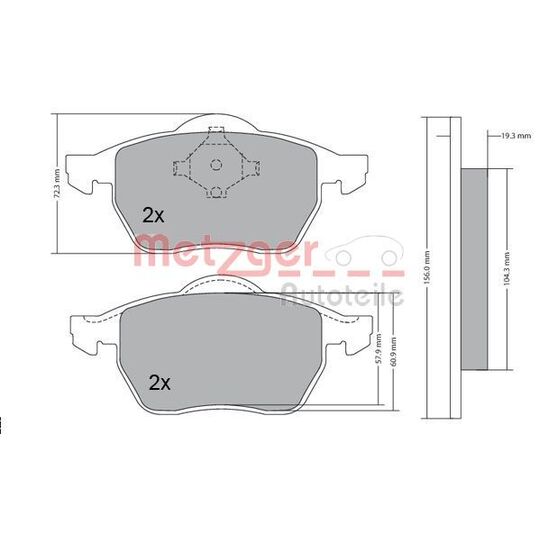 Metzger Brake Pad Set, disc brake to suit VAG
