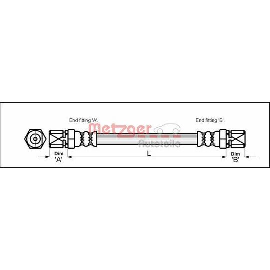 Metzger Brake Hose to suit Ford