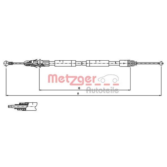 Metzger Cable, parking brake to suit Renault, Opel
