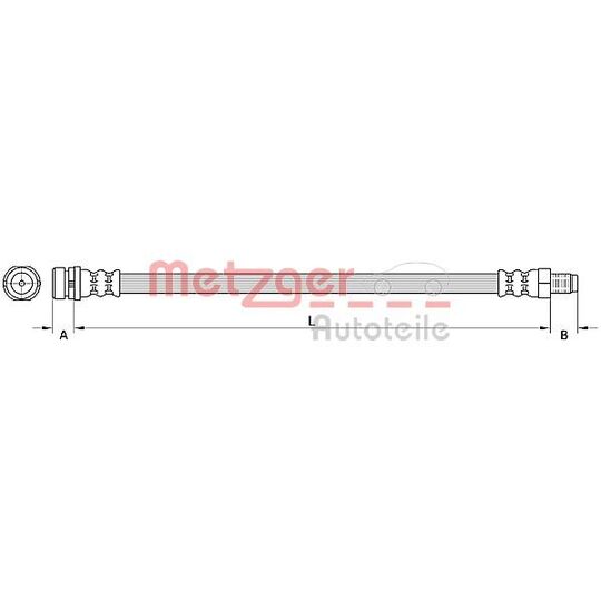 Metzger Brake Hose to suit Ford
