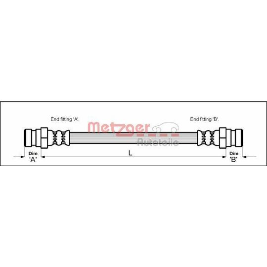 Metzger Brake Hose to suit Citroën, Fiat