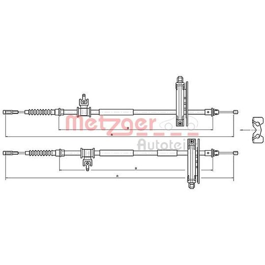 Metzger Cable, parking brake to suit Ford