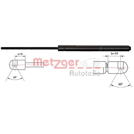 Metzger Gas Spring, boot-/cargo area to suit Ford