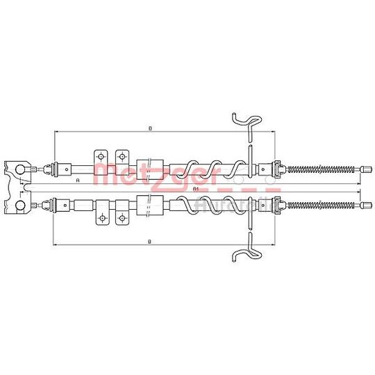 Metzger Cable, parking brake to suit Ford, VAG