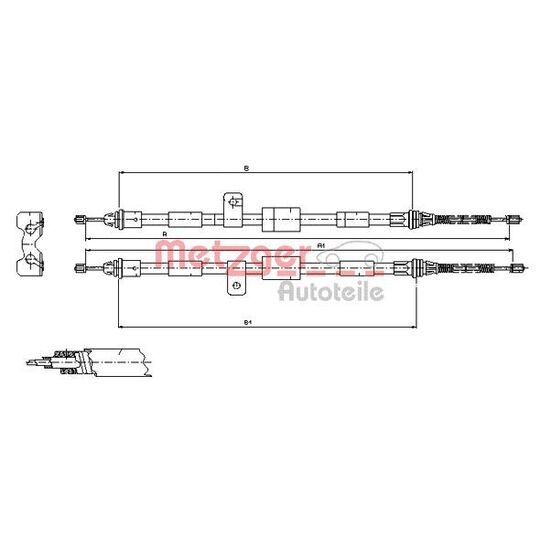 Metzger Cable, parking brake to suit Ford, Mazda