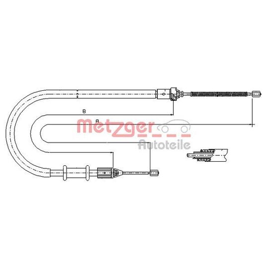 Metzger Cable, parking brake to suit Renault