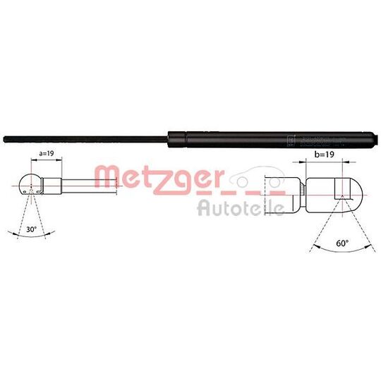 Metzger Gas Spring, boot-/cargo area to suit Ford