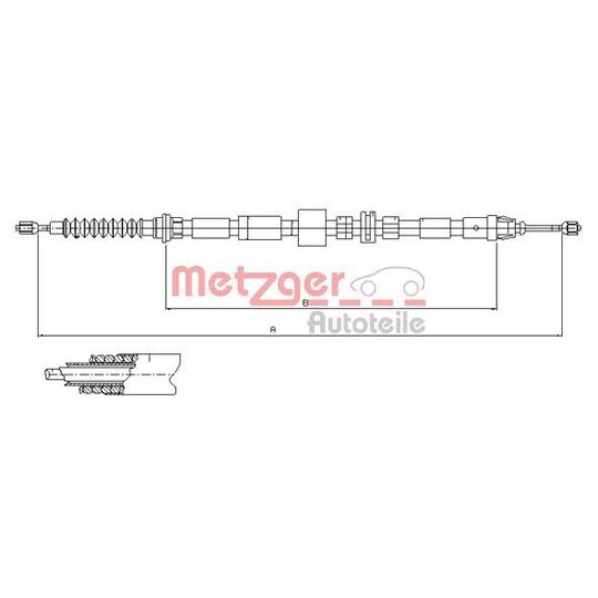Metzger Cable, parking brake to suit Ford