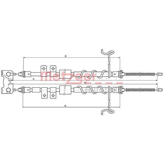 Metzger Cable, parking brake to suit Ford