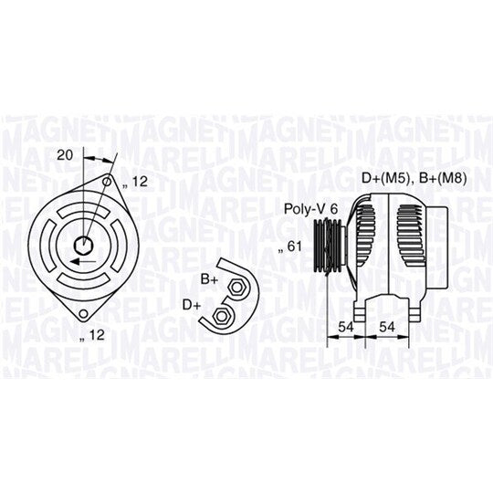 Magneti Marelli Alternator to suit Fiat