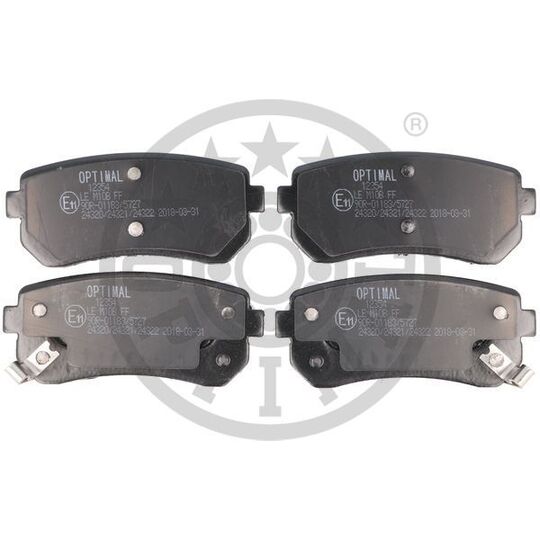 Optimal Brake Pad Set, disc brake to suit Hyundai, Kia