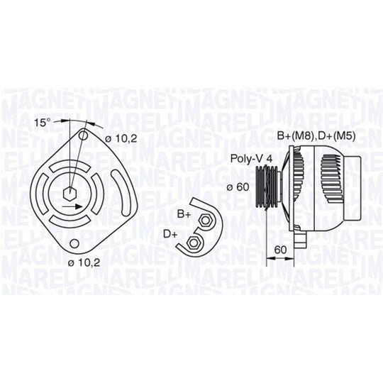 Magneti Marelli Alternator to suit Fiat