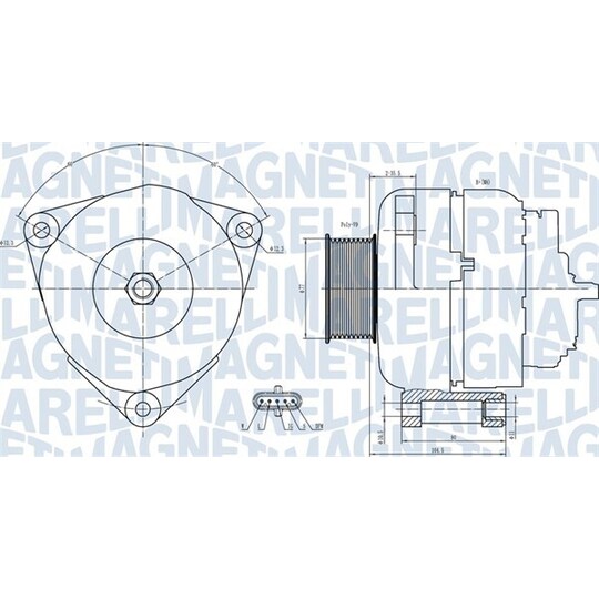 Magneti Marelli Alternator to suit Mercedes-Benz, Daf, Fendt