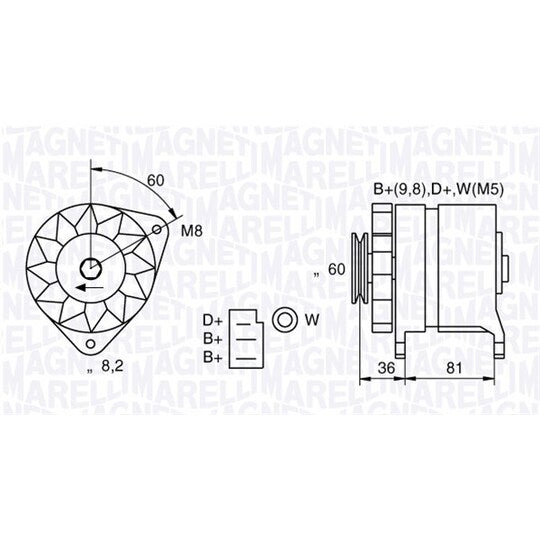 Magneti Marelli Alternator to suit Ford, Rover
