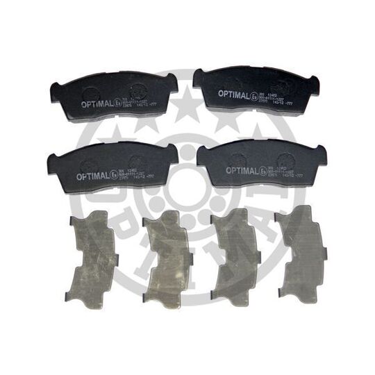 Optimal Brake Pad Set, disc brake to suit Mitsubishi, Peugeot, Citroën