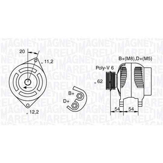 Magneti Marelli Alternator to suit Fiat, Alfa Romeo, Lancia