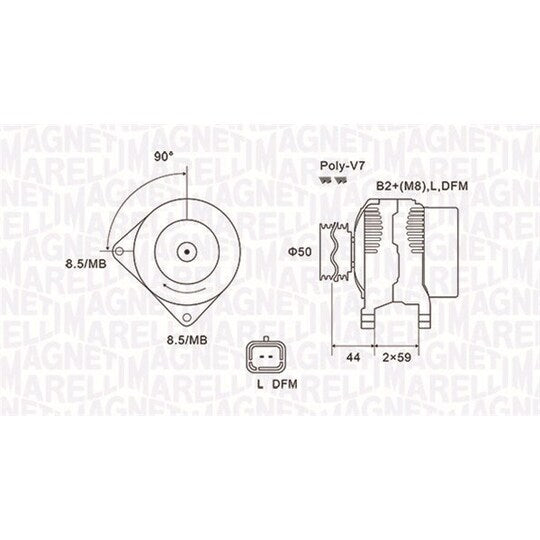 Magneti Marelli Alternator to suit Nissan, Renault, Opel