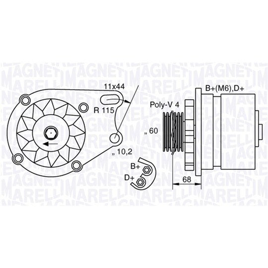 Magneti Marelli Alternator to suit Fiat